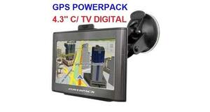 GPS POWERPACK 4338 MAPA ATUALIZADO TV DIGITAL 4GB FLASH 128MB DDR3