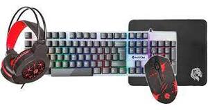 COMBO GAMER HAYOM TECLADO MOUSE HEADSET E MOUSE PAD 4X1