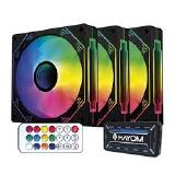 Kit3 Fan Coolers Hayom rgb com Controle