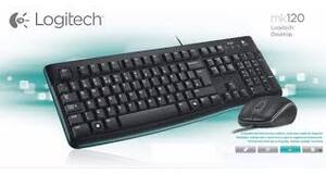 KIT TECLADO E MOUSE LOGITEC MK 120 USB